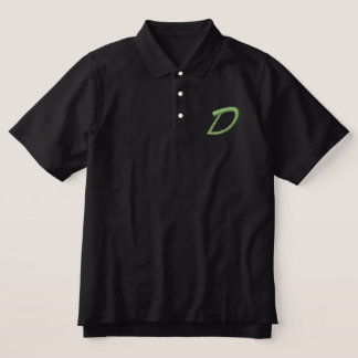 Embroidery Monogram Letter D Initial Embroidered Polo Shirt