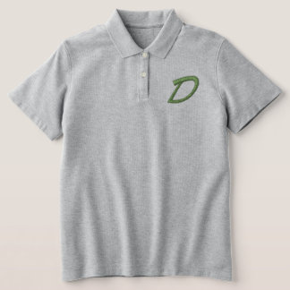 Embroidery Monogram Letter D Initial Embroidered Polo Shirt