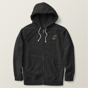 Embroidery Monogram Letter E Initial Embroidered Hoodie