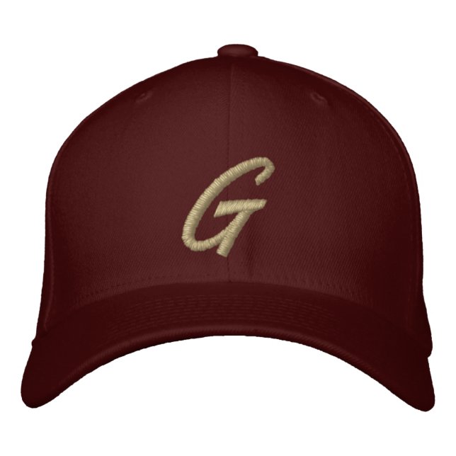 Embroidery Monogram Letter G Initial Embroidered Baseball Hat (Front)