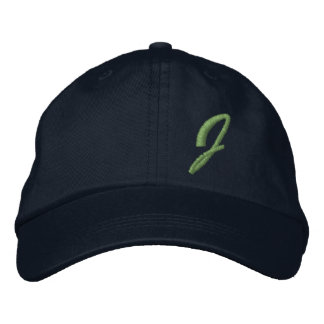 Embroidery Monogram Letter J Initial Embroidered Baseball Cap