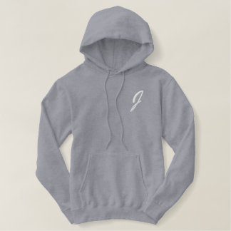 Embroidery Monogram Letter J Initial Embroidered Hoodie
