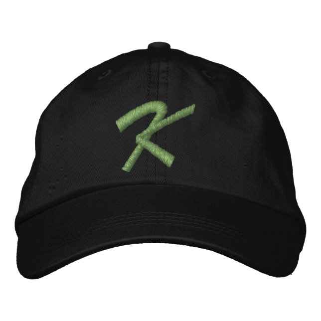 Embroidery Monogram Letter K Initial Embroidered Baseball Cap (Front)