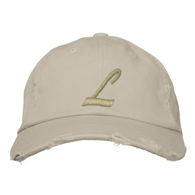 Embroidery Monogram Letter L Initial Embroidered Baseball Cap (Front)