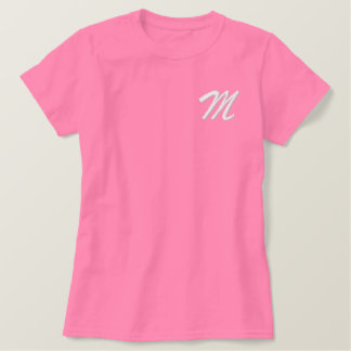 Embroidery Monogram Letter M Initial Embroidered Shirt
