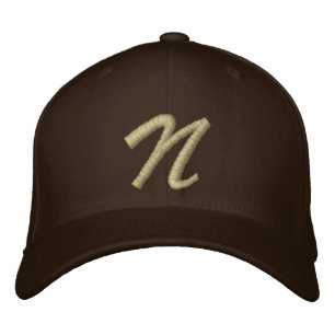 Embroidery Monogram Letter N Initial Embroidered Baseball Cap