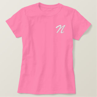 Embroidery Monogram Letter N Initial Embroidered Shirt