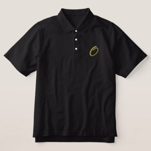 Embroidery Monogram Letter O Initial Embroidered Polo Shirt