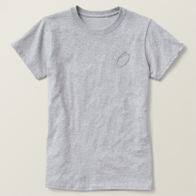 Embroidery Monogram Letter O Initial Embroidered Shirt (Design Front)