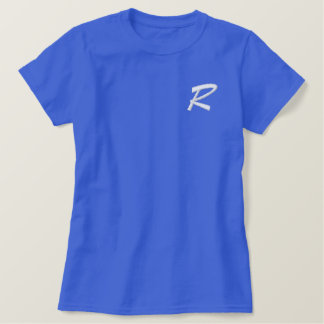 Embroidery Monogram Letter R Initial Embroidered Shirt