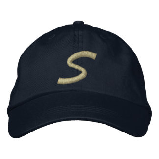 Embroidery Monogram Letter S Initial Embroidered Baseball Cap