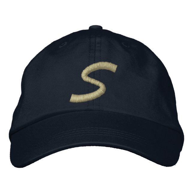 Embroidery Monogram Letter S Initial Embroidered Baseball Cap (Front)