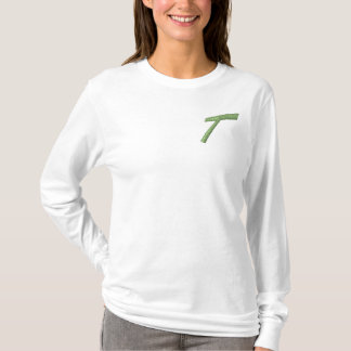 Embroidery Monogram Letter T Initial Embroidered Long Sleeve T-Shirt