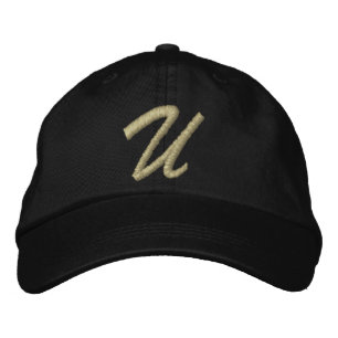 Embroidery Monogram Letter U Initial Embroidered Baseball Cap