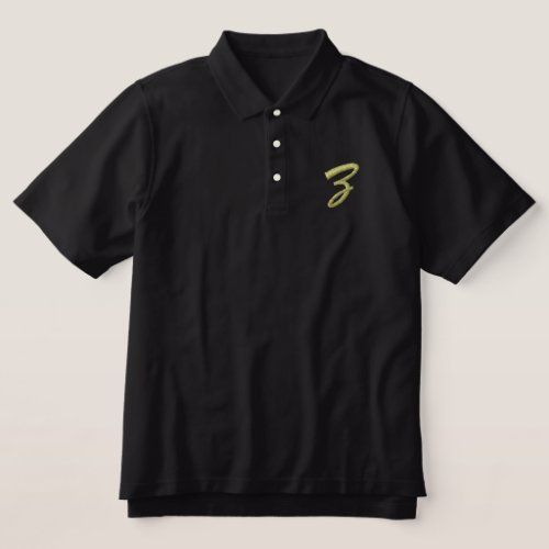 Embroidery Monogram Letter Z Initial Embroidered Polo Shirt
