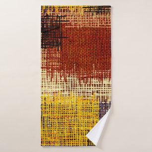 Embroidery ornament, colored lines, bohemian style bath towel