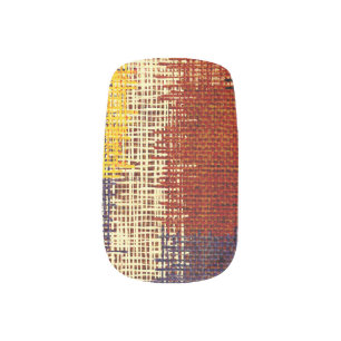 Embroidery ornament, colored lines, bohemian style minx nail art