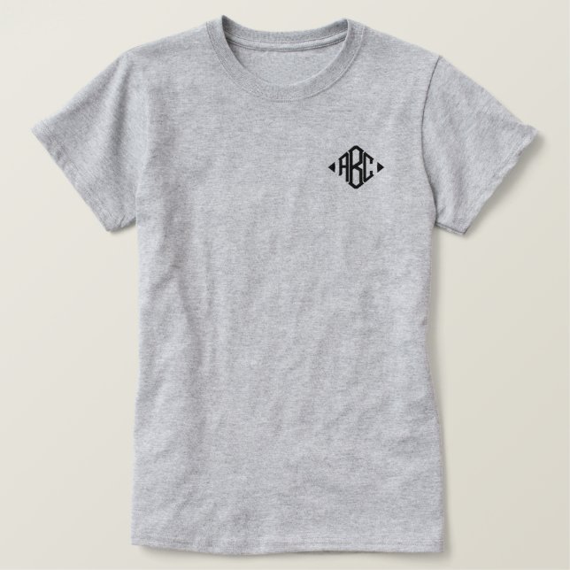 Embroidery Personalized Monogram Initials Embroidered Shirt (Design Front)