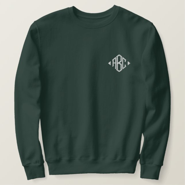 Embroidery Personalized Monogram Initials Embroidered Sweatshirt (Design Front)