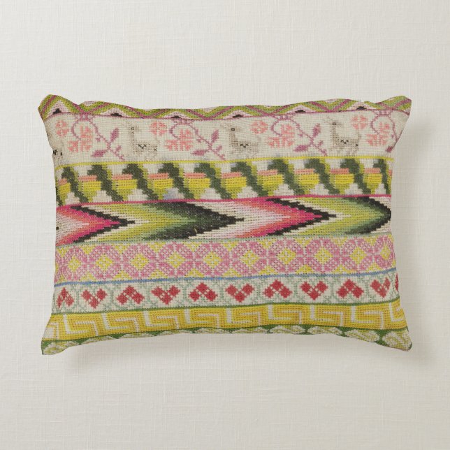 Embroidery sampler accent pillow (Front)