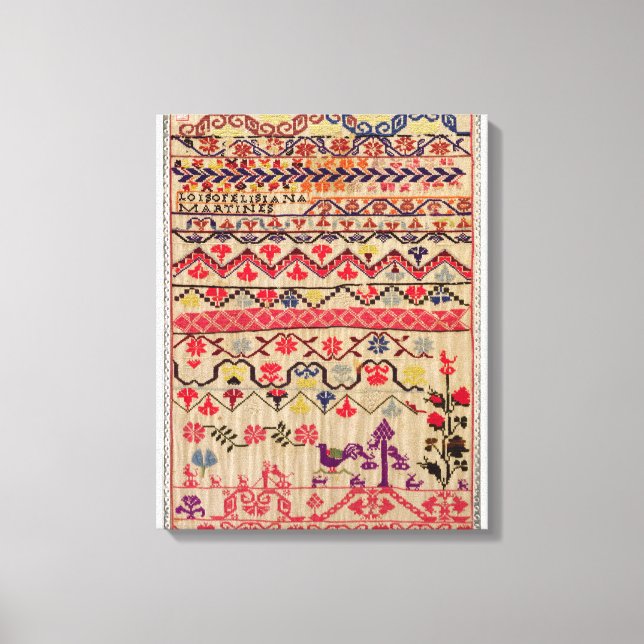 Embroidery sampler canvas print (Front)