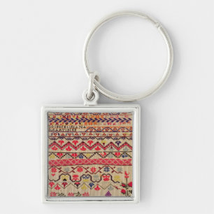 Embroidery sampler keychain