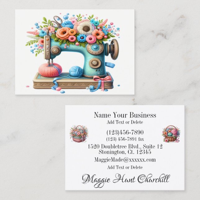 Embroidery / Sewing / Seamstress  Business Card (Front/Back)