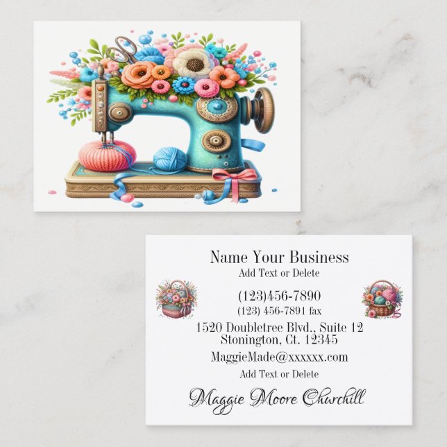 Embroidery / Sewing / Seamstress  Business Card (Front/Back)
