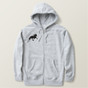 Embroidery Shaded Icelandic Horse Embroidered Hoodie