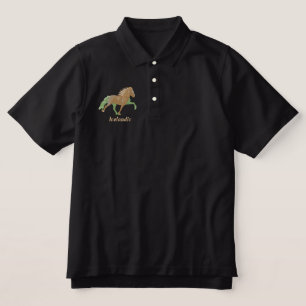 Embroidery Shaded Tan Icelandic Embroidered Polo Shirt