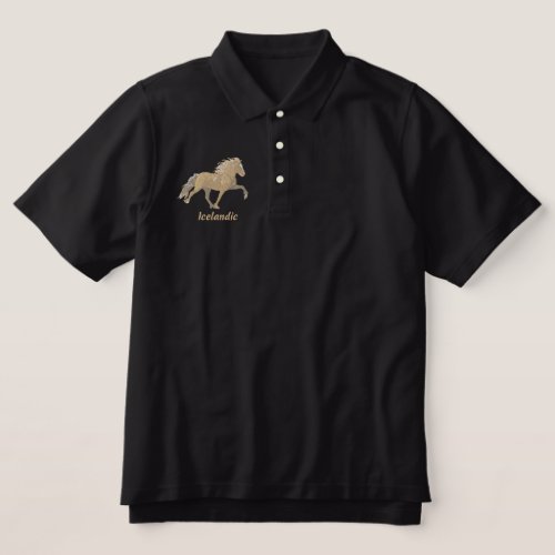 Embroidery Shaded  Tan Icelandic Embroidered Polo Shirt