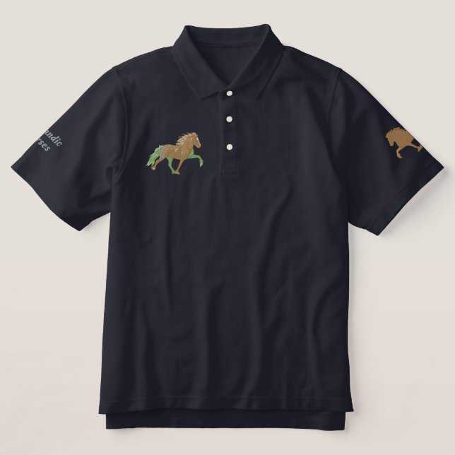 Embroidery Shaded  Tan Icelandic Embroidered Shirt (Design Front)
