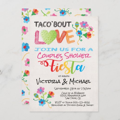 Embroidery Taco bout Love couples shower invite