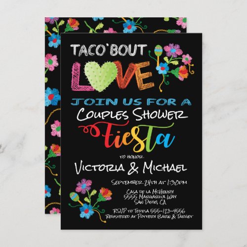 Embroidery Taco bout Love couples shower invite