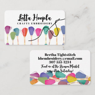 Embroidery thread sewing needle craft show business card