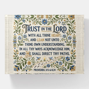 Embroidery Trust in the Lord Proverbs 3:5-6 KJV Paperweight