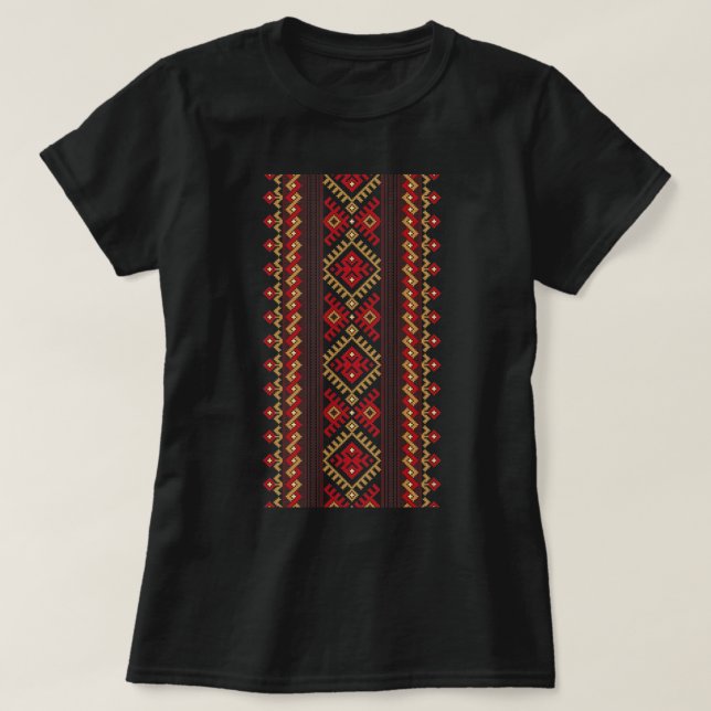 Embroidery Ukraine Vyshyvanka Print Ethnic Pattern T-Shirt (Design Front)