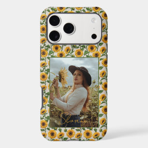 Embroidery Yellow Sunflower Floral Pattern Photo iPhone 17 Pro Max Case