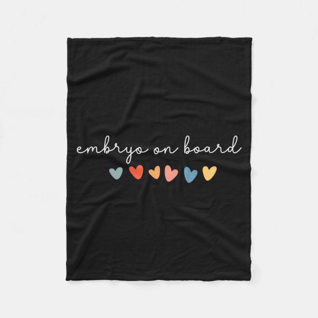 Embryo On Board Heart Ivf Transfer Day Fertility N Fleece Blanket (Front)