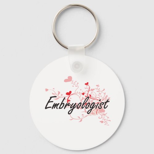 Embryologist Artistic Job Design with Hearts Keychain