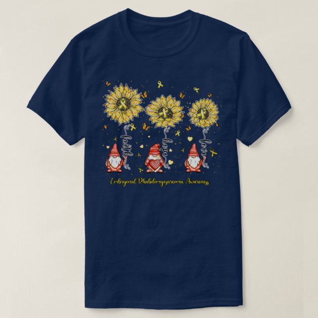 Embryonal Rhabdomyosarcoma Awareness gnome faith h T-Shirt (Design Front)