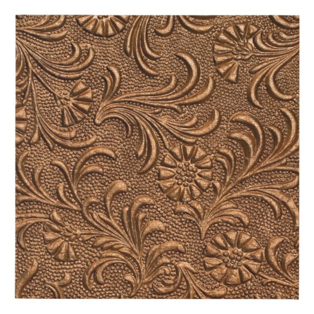 embssed floral panel, copper faux canvas print (Front)