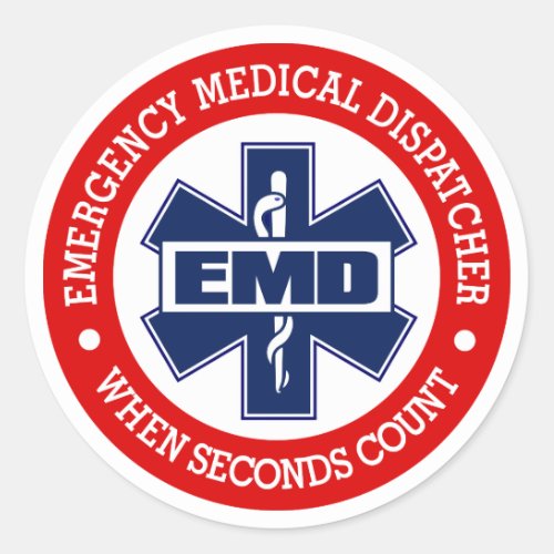 EMD Emergency Medical Dispatcher Classic Round Sticker