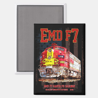 EMD F7 Santa Fe Warbonnet with American Flag. Magnet