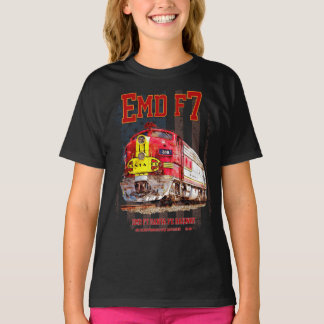 EMD F7 Santa Fe Warbonnet with American Flag. T-Shirt
