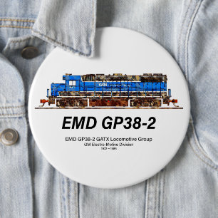 EMD GP38-2 Diesel Locomotive GATX blue and white Button