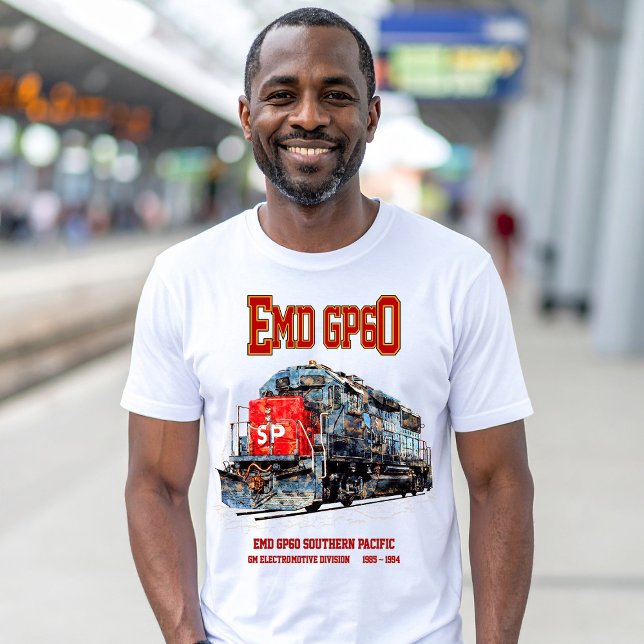 EMD GP60 Diesel Locomotive of Southern Pacific T-Shirt (EMD GP60 Diesel Locomotive of Southern Pacific. Mens Basic T-Shirt)
