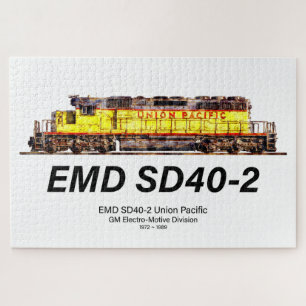 EMD SD40-2 Diesel Locomotive. Union Pacific Jigsaw Puzzle