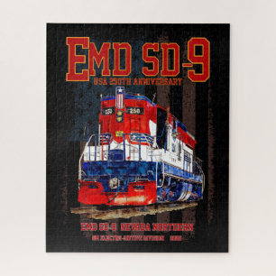 EMD SD-9 Locomotive USA 250th Anniversary Livery Jigsaw Puzzle