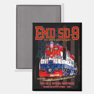 EMD SD-9 Locomotive USA 250th Anniversary Livery Magnet